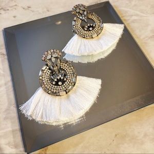 White tassel earrings